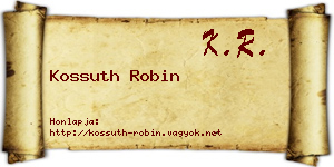 Kossuth Robin névjegykártya